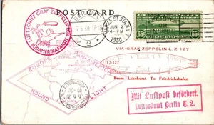 1930 New York USA Graf Zeppelin LZ 127 Pan America Flight Postcard Cover Sc #C13 - Picture 1 of 2