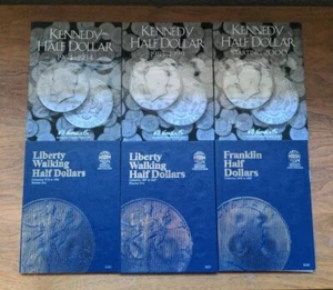 6 X Half Dollar 50 Cent Books Liberty Walking Franklin Kennedy Whitman Harris - Picture 1 of 10