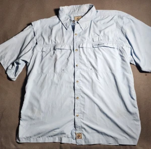 Hook & Tackle Hemd Herren XL Blau Kurzarm Knopfleiste Technische Angelausrüstung - Bild 1 von 19