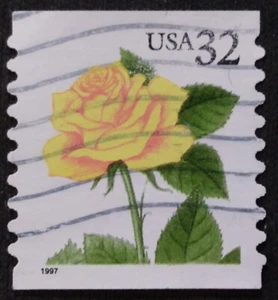 1997 USA🇺🇸Gelbe Rose 32¢ Briefmarke Sc#3054 KOSTENLOSER 2Versand mit Sendungsverfolgung! (S2127) - Bild 1 von 6