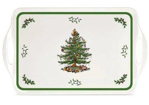 Spode Christmas Tree Melamine Large Serving Tray With Handles