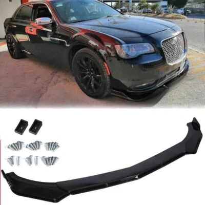 For Chrysler 300 2015-22 Gloss Black Front Bumper Lip Splitter Spoiler Body Kit Foto 1 de 4