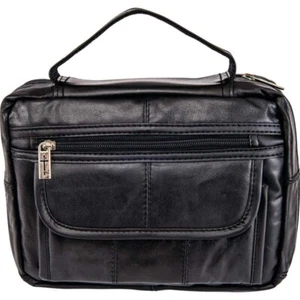 Large Leather Bible Cover for Men and Women Genuine Leather Black Case Zippered - Picture 1 of 5