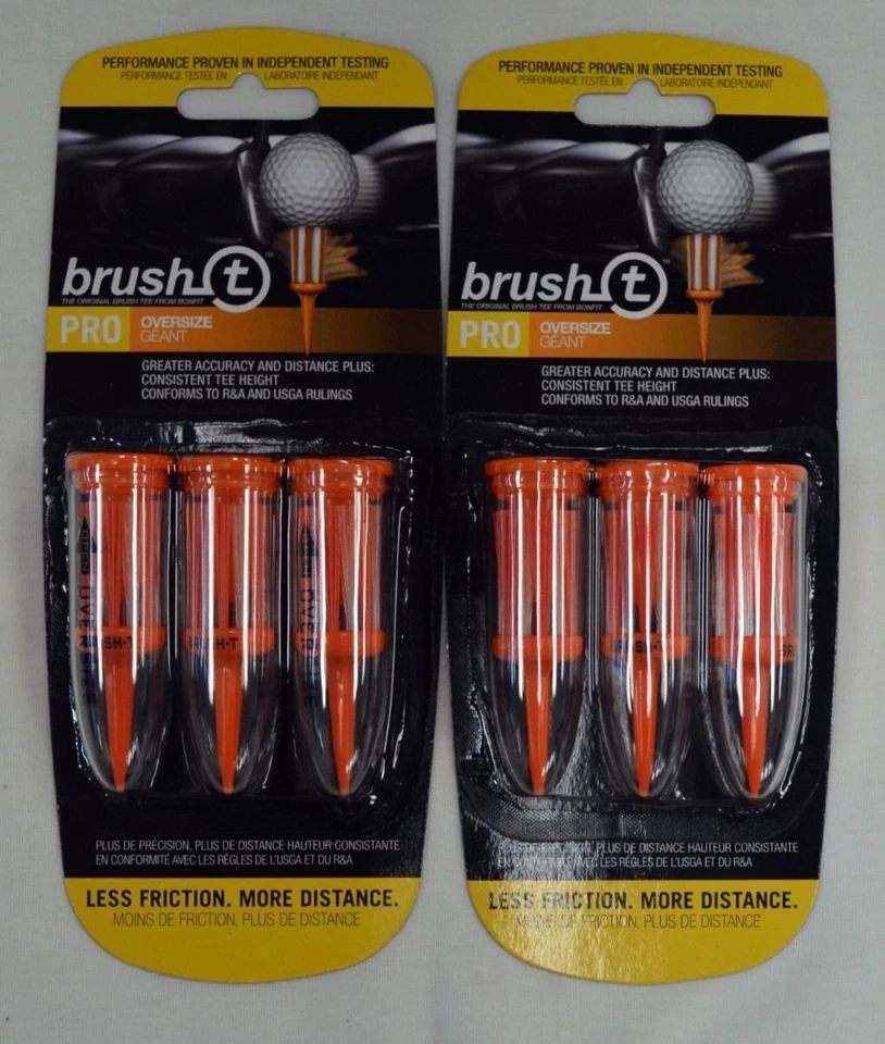 Brush T Oversize 2.4" Golf Tees - Orange - 2 Packs of 3 - 11902 - Image 1 of 1