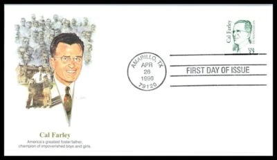 1996 Cal Farley humanitarian 32c Sc 2934 FDC with premium Fleetwood cachet - Image 1 of 2
