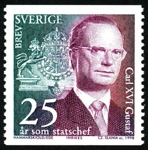 Sweden 1998 King Carl XVI Gustaf. Engraver Slania. MNH - Picture 1 of 1