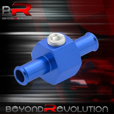 Universal Blue Fuel Nitrous Pressure Gauge T Adapter 3/8" Hose 1/8" Npt Port - Image 1 of 2