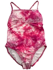 Traje de baño para mujer Nike Hydrastrong 1 pieza rosa mármol tie-dye talla L grande - Imagen 1 de 9
