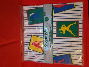 Cleo Luxury Baseball Gift Wrap Sealed Colorful Sports Pitcher Hitter Vintage - Picture 1 of 2