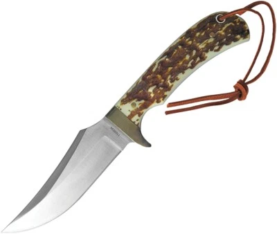 Cuchillo fijo Schrade Tío Henry 4" acero inoxidable hoja espiga completa mango Staglon Foto 1 de 2