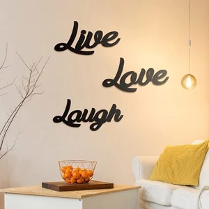 3 Pieces Wooden Cutout Sign Rustic Wood Word Sign Decorative Wooden Block Wor... - Picture 1 of 7
