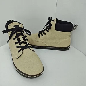 Dr Doc Martens Maelly Ivory Canvas Boots Air Wair Soles AW004 Womens 10 - Picture 1 of 9