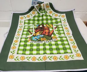 Bedruckte Baumwollschürze, 24"x31", mit 2 Taschen, Frühling Garten Schmetterlinge, Amber Mills - Bild 1 von 12