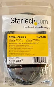 StarTech.com 2m Black DB9 RS232 Serial Null Modem Cable F/F - DB9 Female-Female - Picture 1 of 2