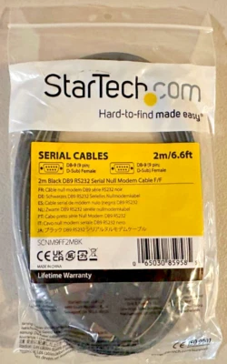 StarTech.com 2m Black DB9 RS232 Serial Null Modem Cable F/F - DB9 Female-Female - Image 1 of 2