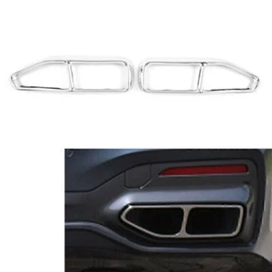 Cubierta de salida de tubo de escape silenciador trasero de coche para BMW Serie 7 2019-23 plateada - Imagen 1 de 5