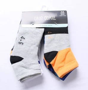 Okie Dokie Toddler Boys' 6-Pack Quarter Crew Socks ZG3 Multicolor Size 4T-6T NWT - Picture 1 of 4