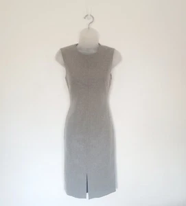 Diane Von Furstenburg Dress Wool UK 8 DVF Laine Shift Grey Split Occasion Wear - Picture 1 of 13