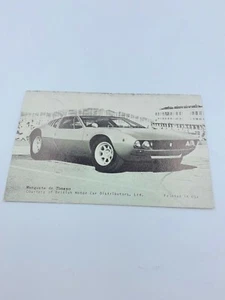 Detomaso Mangusta Ad Card British Motor Cars 3 1/2” by 5 1/2” - Foto 1 di 3