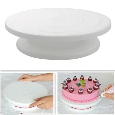 ROTATING CAKE STAND 10 INCH ROTATING ANTI-SKID CAKE TURNTABLE DIY ROUND - Image 1 of 4