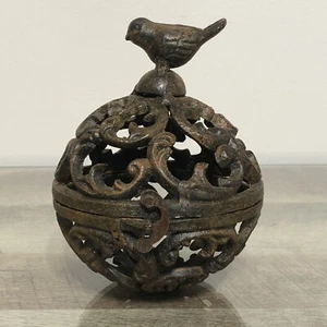 Rustic Cast Iron Ball Shaped Cage Bird Home Decor  - Picture 1 of 9