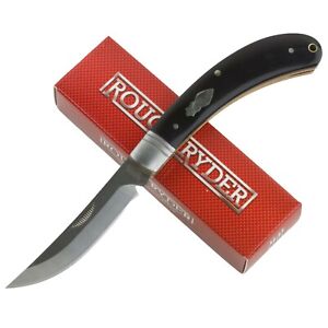 Rough Ryder Upswept Black Bow Trapper Pocket Knife RR2176 Micarta Handle