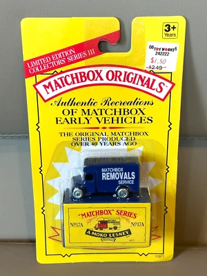 Camión de mudanza Matchbox Originals Series Moko Lesney #17a Bedford servicio de remoción Foto 1 de 4