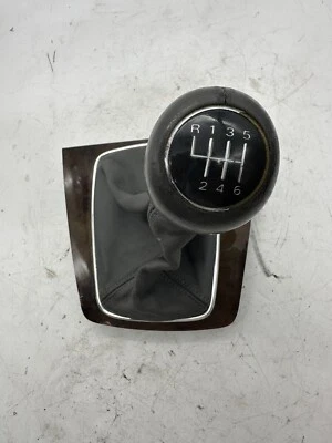 AUDI S4 A4 6 Speed Manual Shift Knob And Boot Gray Leather Wood Trim 8E0 864 261 - Image 1 of 4