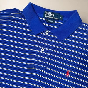 Polo Ralph Lauren Herren Hemd Large blau weiß kariert Pima Baumwolle Kurzarm - Bild 1 von 7