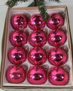 1652/25 1 Karton (12 St.) Christbaumschmuck Weihnachtsschmuck Kugeln - Picture 1 of 3