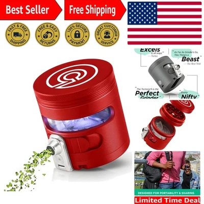 2.5" Red Manual Spice Grinder with Automatic Dispensing, Aluminum Alloy - Image 1 of 4
