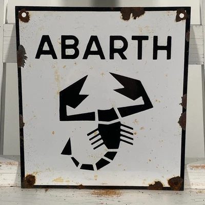 Abarth Enamel Sign - 22x20cm (8.7x7.9") - Unique Service Vintage Wall Decoration - Image 1 of 4