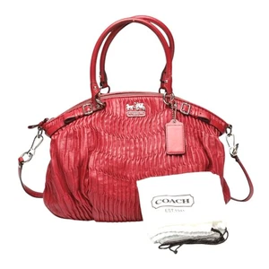 Coach Handtasche Schultertasche 2way Madison Gathered Leather Bag 18643 Rot - Bild 1 von 13