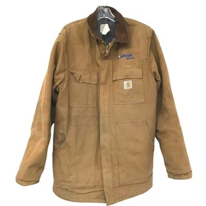 Carhartt Vista Utilities Work Coat Mens C04 Fleece Lined Canvas Jacket large - Picture 1 of 14