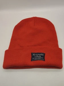 Abercrombie & Fitch Beanie Mütze Herren rot Acryl Strick Bündchen Vintage Y2K - Bild 1 von 9
