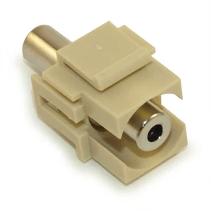 Keystone Jack Insert/Coupler Type: Stereo 3.5mm Audio  Coupler Type  Ivory - Picture 1 of 2