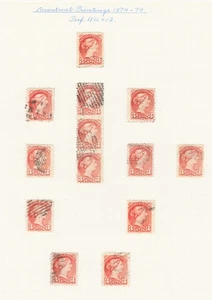 CANADA 37+37e Used 3c Small Queen P12 & P11½x12 Collection of 24 stamps - Picture 1 of 2