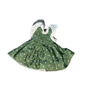Vintage Puppenkleid Kleid gemarkt - Mode für Ingwer grün weiß gepunktet - Bild 1 von 10