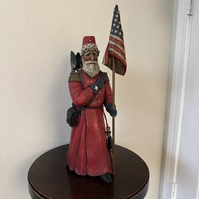 Large Leo Smith Folk Art Santa Stars And Stripes (1664/5000) - Image 1 of 4