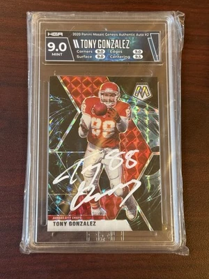 2020 Panini Mosaic Tony Gonzalez Genesis Auto Beckett Authentication (Case hit) - Image 1 of 2
