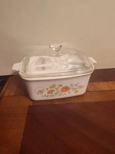 Corning Ware Wildflower Casserole Dish P-4-B 1.5 Liter Pyrex Lid Rectangular - Picture 1 of 8