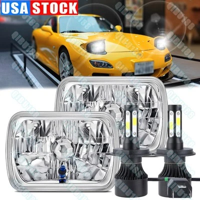 Пара светодиодных фар дальнего/ближнего света для Mazda B2200 B2600 B2000 RX-7 GLC 5x7-7x6 дюймов - Изображение 1 из 4