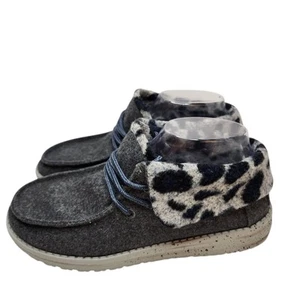 Hey Dude Britt Grey Cheetah Damengröße 8 Freizeitschuh Schnürschuh Halbschuh - Bild 1 von 10