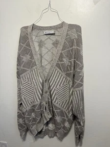 Vintage Jantzen Herren Strickjacke Pullover XXLT beige weiß V-Ausschnitt Knopfleiste Opa - Bild 1 von 10