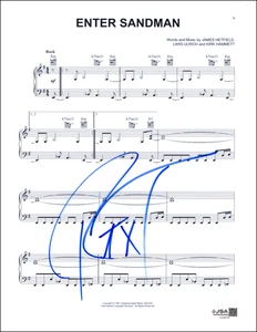 Robert Trujillo Metallica Signed Autograph Enter Sandman Sheet Music w/ JSA COA - Picture 1 of 4