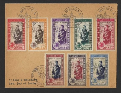 Monaco 1950 Prince Rainier III Accession Complete Set on First Day Cover - Image 1 of 2