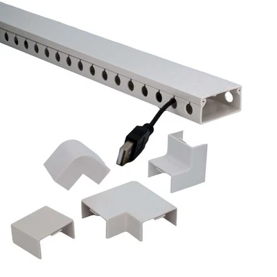 9er-Set Kabelkanäle Kabel-Organizer Kabelbox Kabelmanagement PVC je 39x4x2 cm - Bild 1 von 4