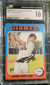 2024 TOPPS HERITAGE HIGH NUMBER CGC 10 RC JUNG HOO LEE #545 - Picture 1 of 2
