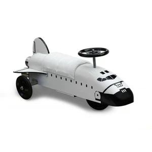 NASA Space Shuttle Ride-On Toy – Metal Foot to Floor Rocket Ship Kids Scooter - Picture 1 of 2