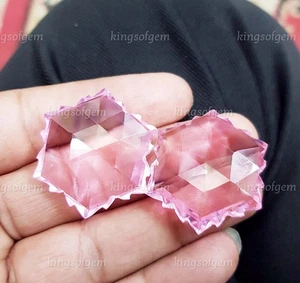 60 to 60 Ct Rose Quartz Fancy Shape Lab Created Loose Gemstone - Picture 1 of 5